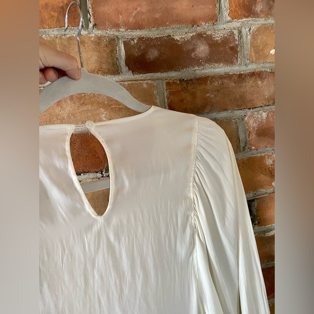 ANTHROPOLOGIE DOLAN left coast hewson top ivory blouse balloon sleeves medium - Picture 11 of 11